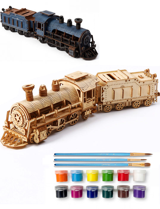 Paintable Wooden Steam Train Puzzle