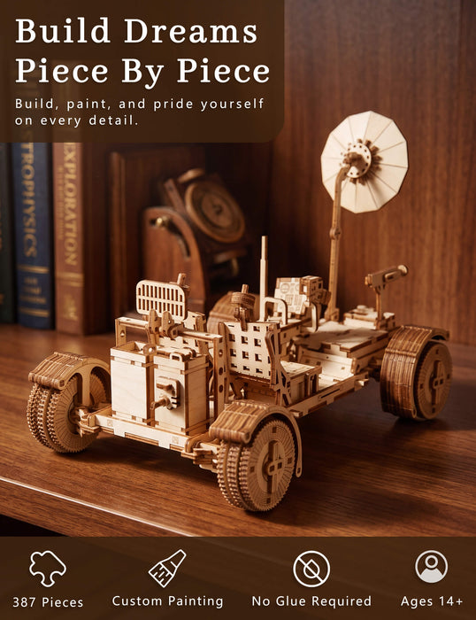 Paintable Wooden Lunar Rover Puzzle