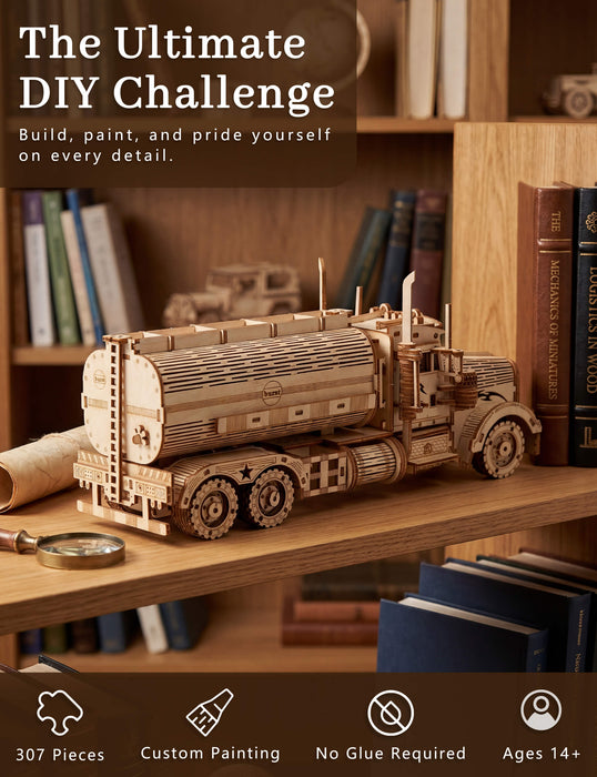 Paintable Wooden Tanker Truck Puzzle