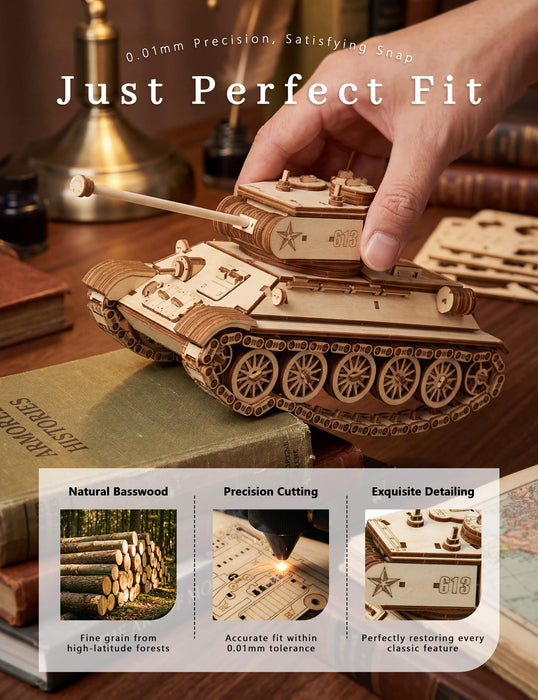 Paintable Wooden Tank Puzzle