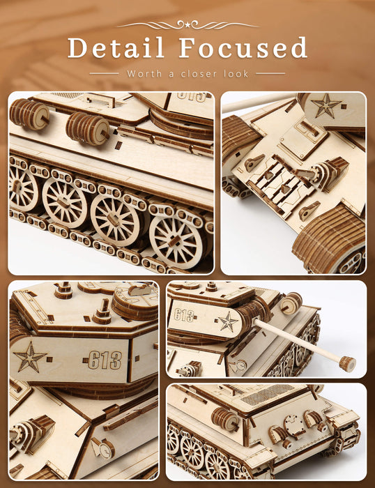 Paintable Wooden Tank Puzzle