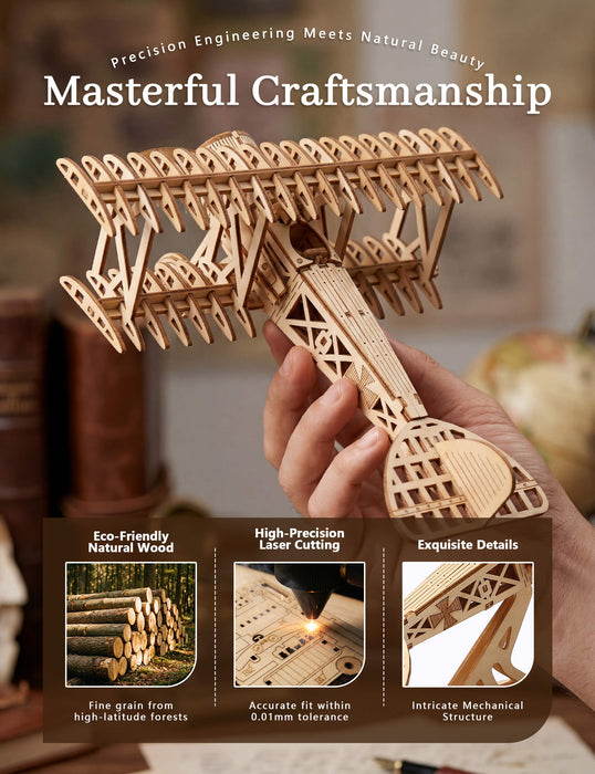 Paintable Wooden Airplane Puzzle