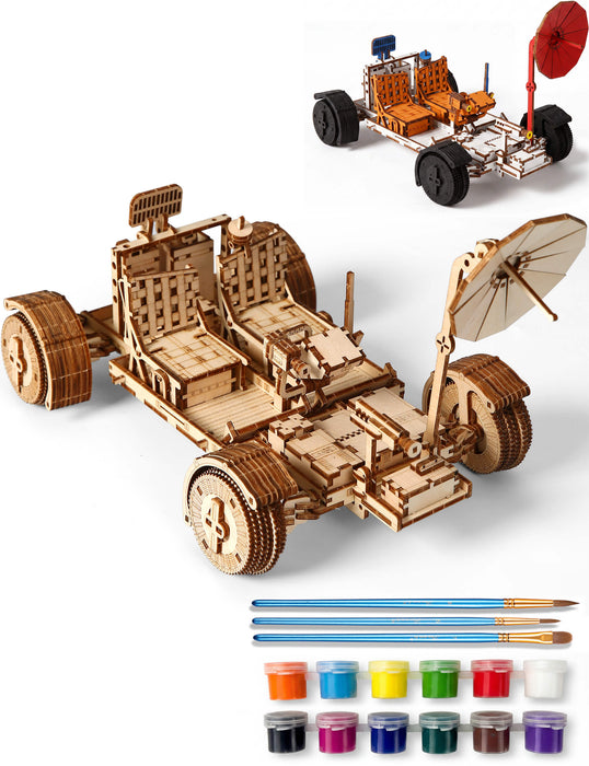 Paintable Wooden Lunar Rover Puzzle