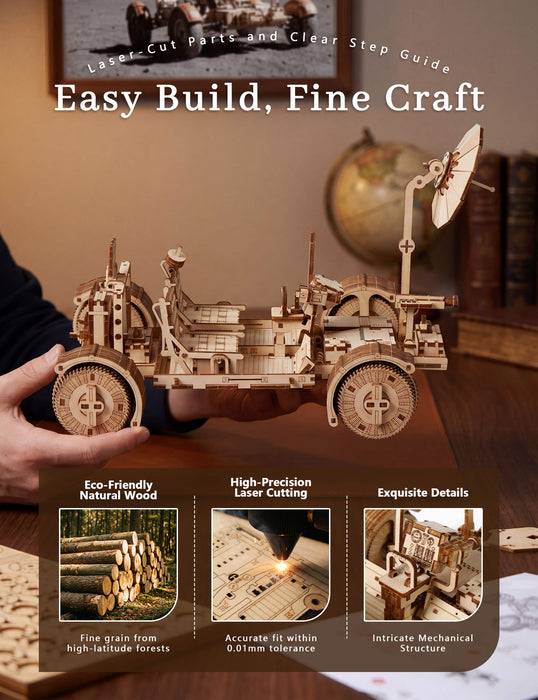 Paintable Wooden Lunar Rover Puzzle
