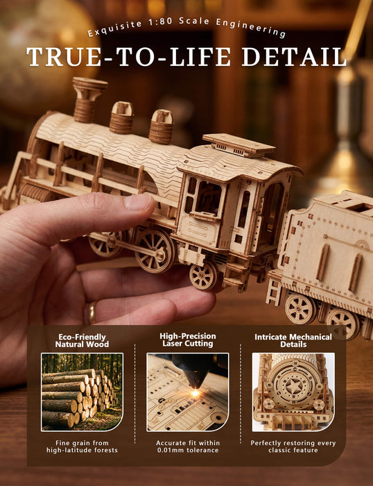 Paintable Wooden Steam Train Puzzle
