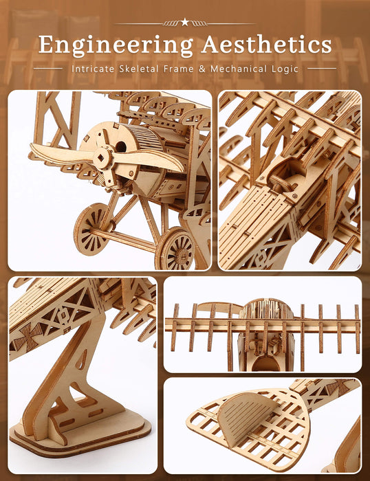 Paintable Wooden Airplane Puzzle