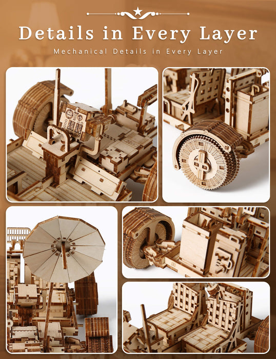 Paintable Wooden Lunar Rover Puzzle