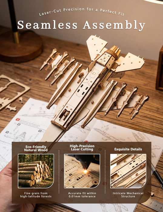Paintable Wooden Fighter Jet Puzzle
