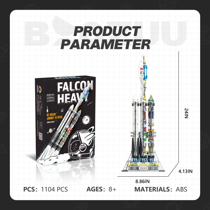 BOOZUU Falcon Heavy Rocket Building Set