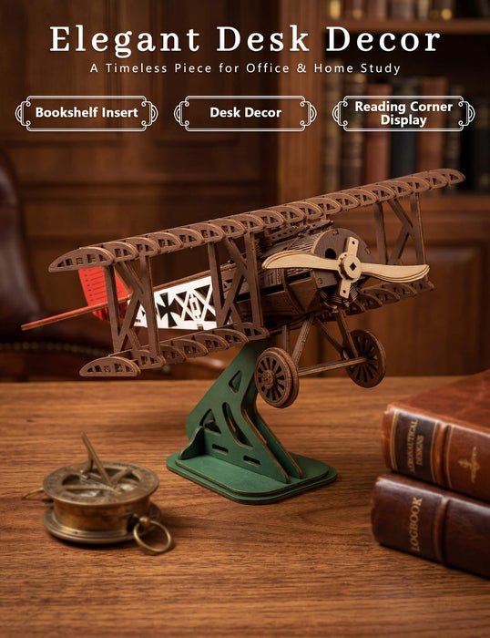 Paintable Wooden Airplane Puzzle