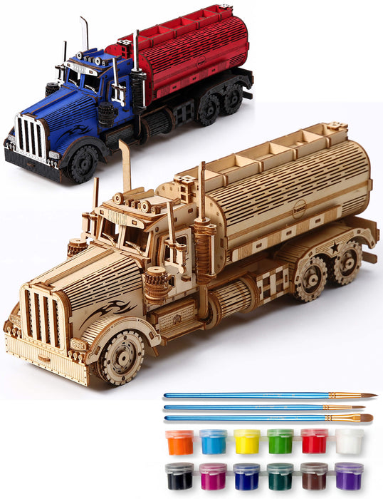 Paintable Wooden Tanker Truck Puzzle