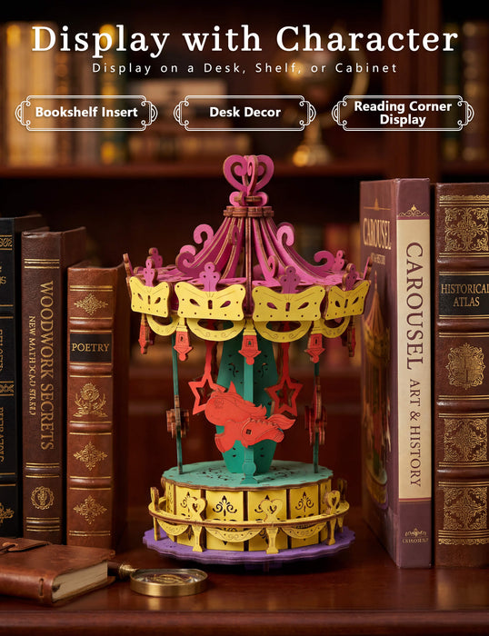 Paintable Wooden Carousel Puzzle