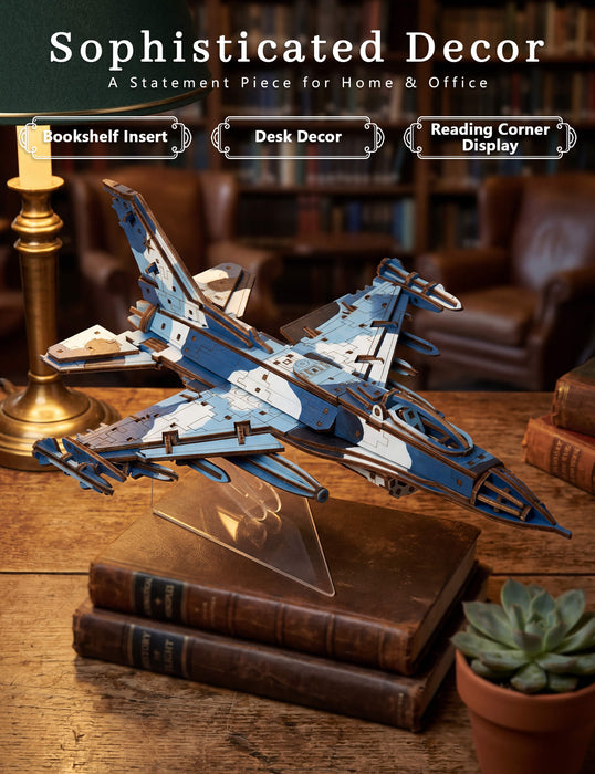 Paintable Wooden Fighter Jet Puzzle