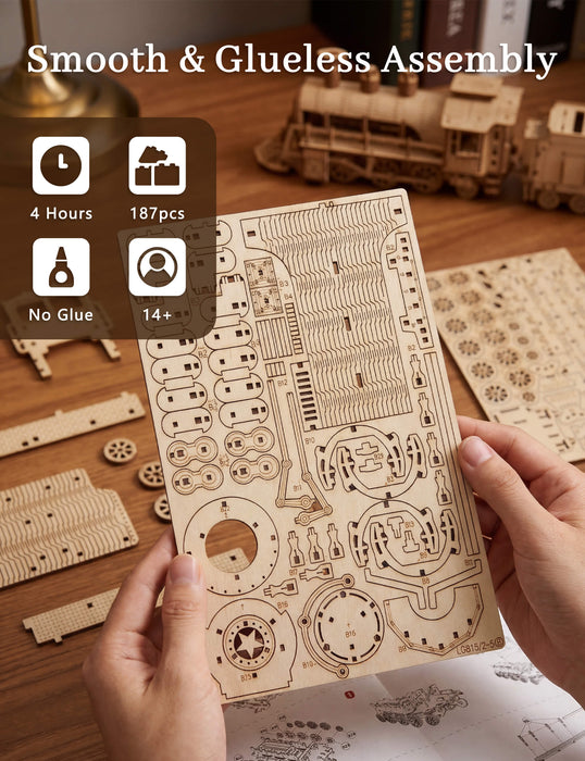 Paintable Wooden Steam Train Puzzle