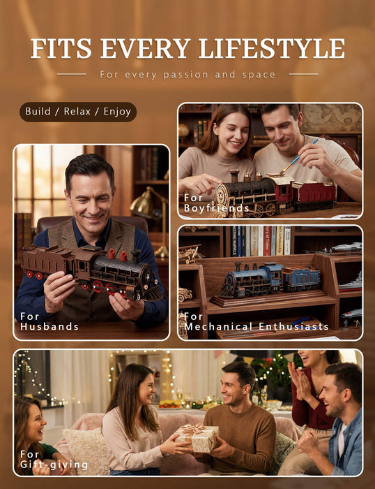 Paintable Wooden Steam Train Puzzle