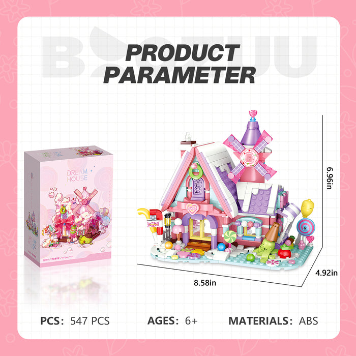 BOOZUU Pink Candy House Building Set