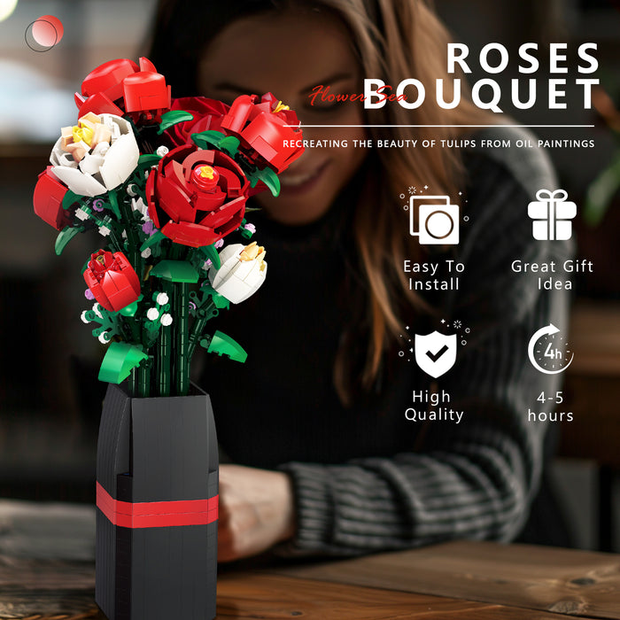 BOOZUU Red Rose Building Set