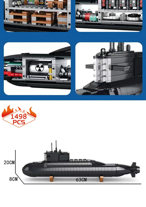 Type 094 Nuclear Submarine(1498 Pieces)-No Box