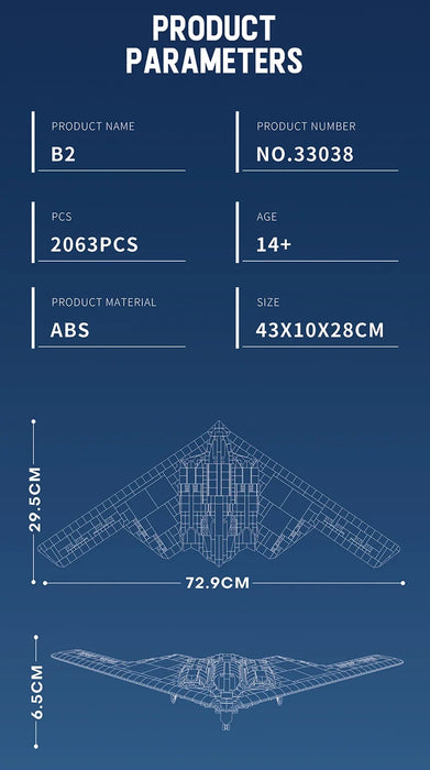 B2 Ghost Bomber Fighter  (2063 Pieces)