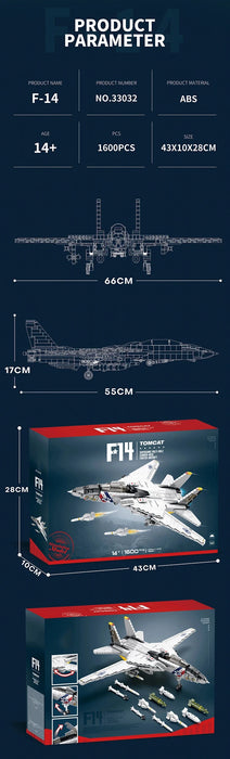 Tomcat F14 Fighter Aircraft (1600 Pieces)