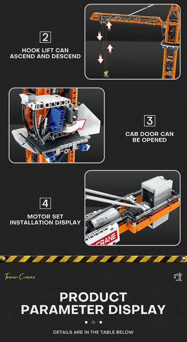 Remote Control Tower Crane (1288 Pieces)