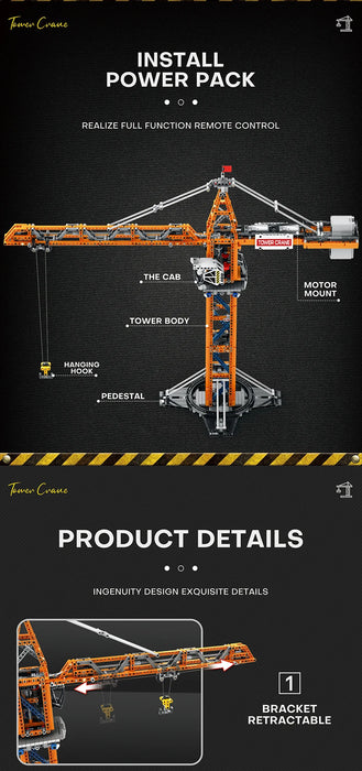 Remote Control Tower Crane (1288 Pieces)