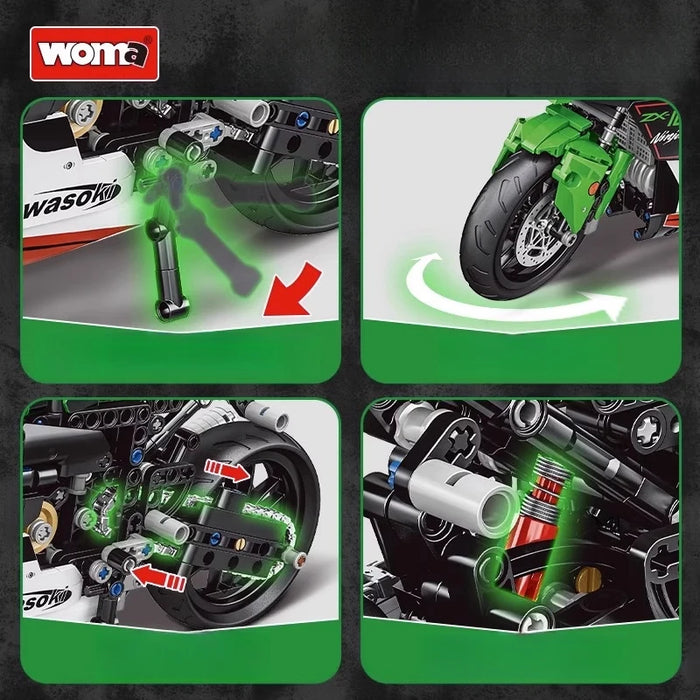 ZX-10R Motorcycle Car  (1055 Pieces)