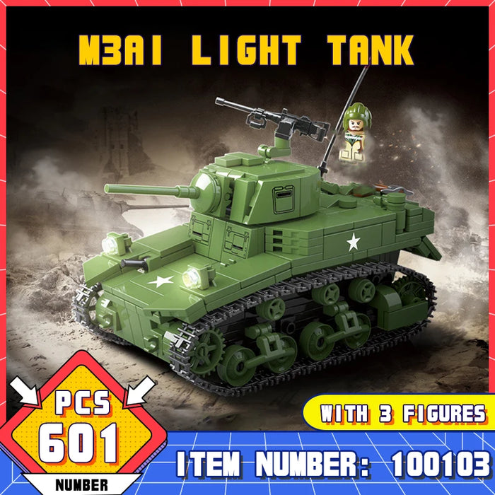 WW2 Military Light Tank(601 Pieces)-No Box