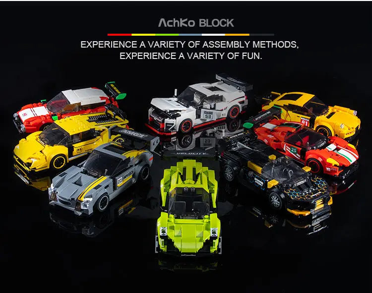 Car Series Building Blocks Model Sets Sports Racing Speed Champion DIY Educational Bricks Toys Boys Kids Adult Christmas Gifts