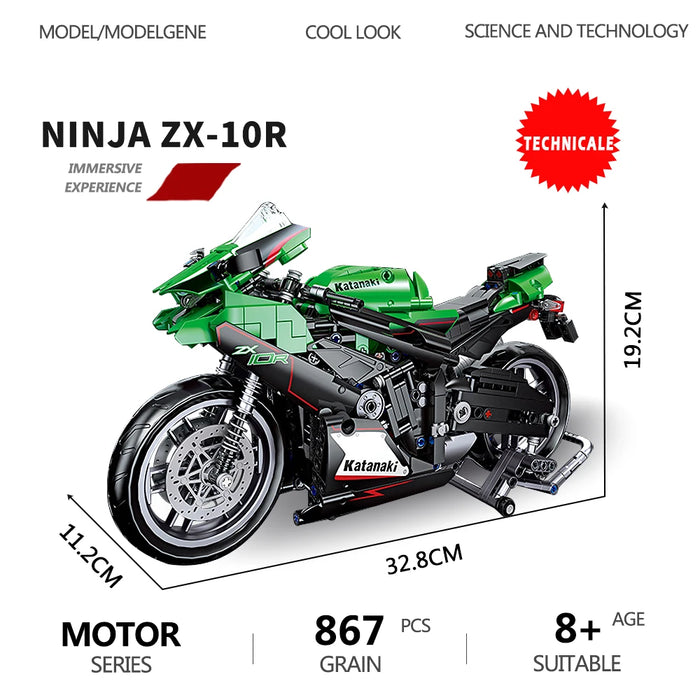 ZX-10R Motorcycle (867 Pieces)