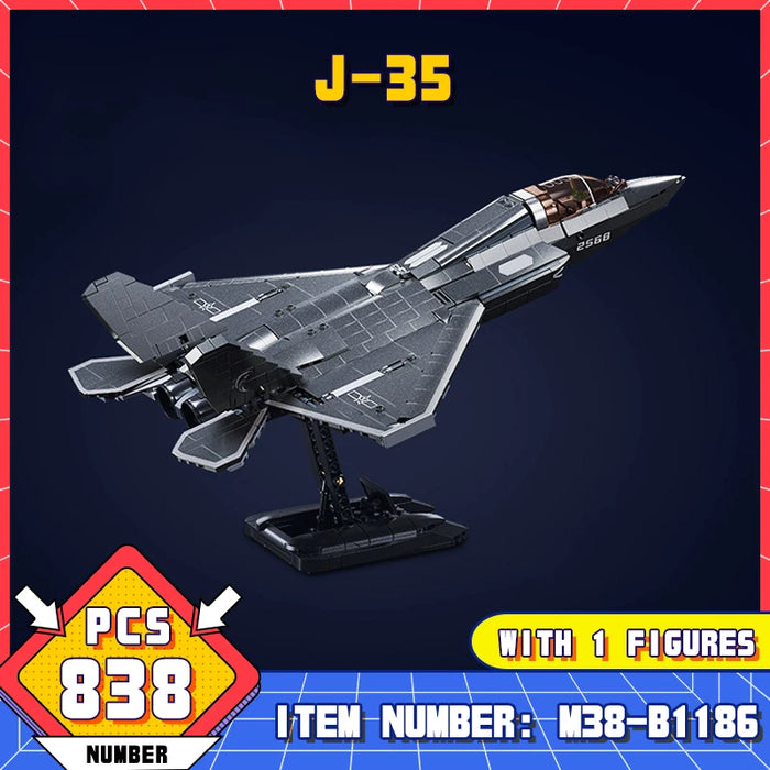 J-35 Fighter Warplane (838 Pieces)-No Box