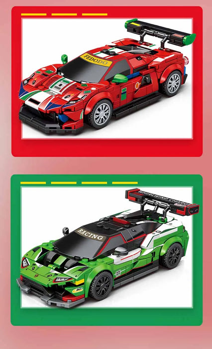 SEMBO Cool Fission Sports Car Building Blocks Kits MOC Famous Car Model Racing Vehicle Assembly Bricks Ornaments Toys Boys Gifts