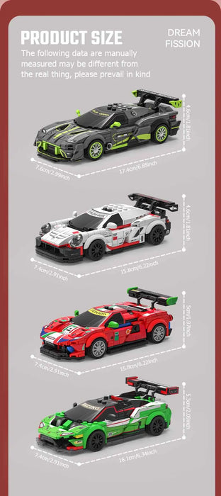 SEMBO Cool Fission Sports Car Building Blocks Kits MOC Famous Car Model Racing Vehicle Assembly Bricks Ornaments Toys Boys Gifts