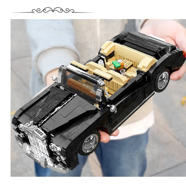 Technical Original Retro Nostalgic Classic Car Building Block Model Compatible High-Tech Bricks Car Ornaments Toys for Kids Gift