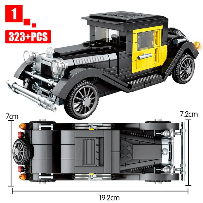 SEMBO BLOCK Classic Car Model Building Block Classic Convertible Racing Block City Car Children's Puzzle Toy Birthday Gift